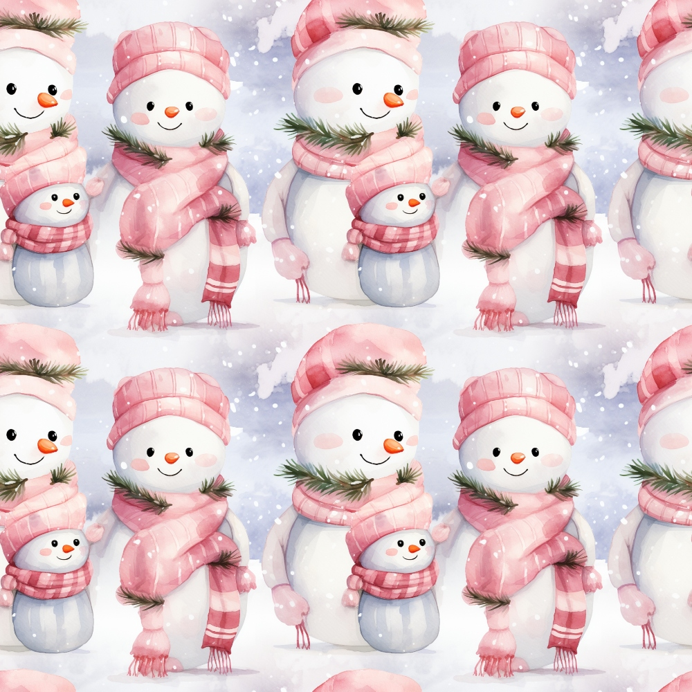 Vintage Pink Christmas Pattern 7 Quilting Cotton Fabric