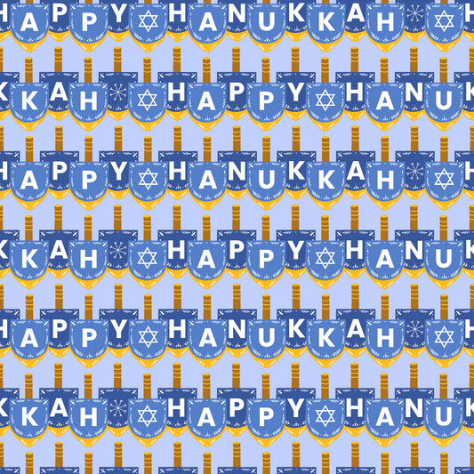 Happy Festival of Lights Pattern 8 Blue Quilting Cotton Fabric