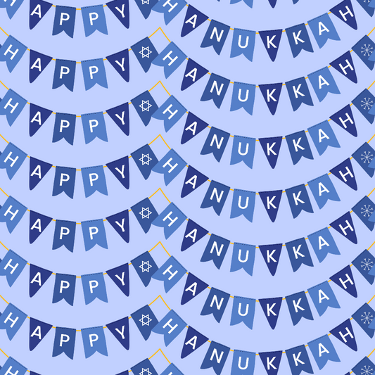 Happy Festival of Lights Pattern 13 Blue Quilting Cotton Fabric