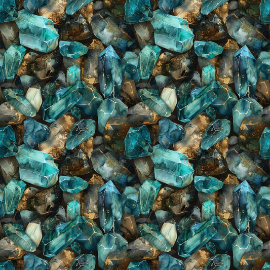 Turquoise Gemstone Pattern 8 Quilting Cotton Fabric