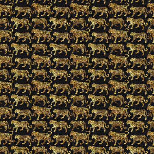 Golden Leopards Quilting Cotton Fabric