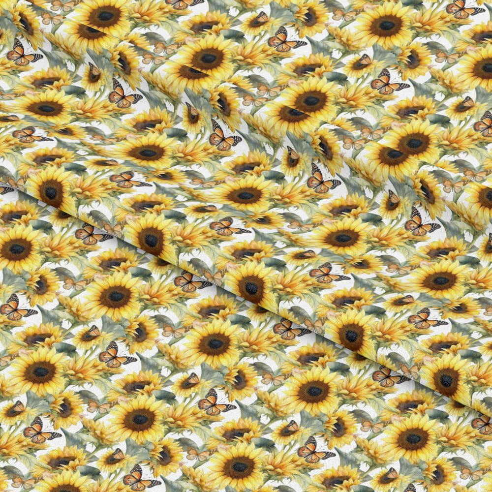 Sunflower and Butterfly Pattern 26 Quilting Cotton Fabric