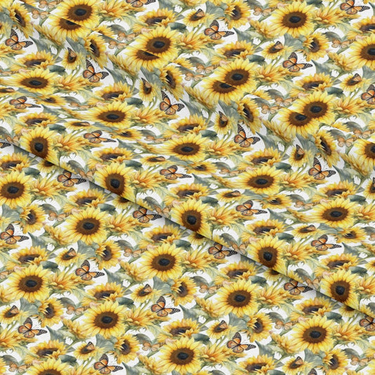 Sunflower and Butterfly Pattern 26 Quilting Cotton Fabric