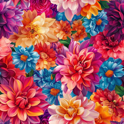 3D Colorful Florals Pattern 7 Quilting Cotton Fabric