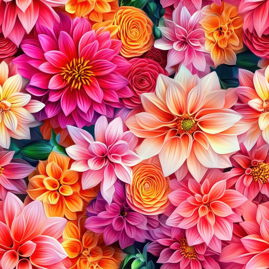 3D Colorful Florals Pattern 9 Quilting Cotton Fabric