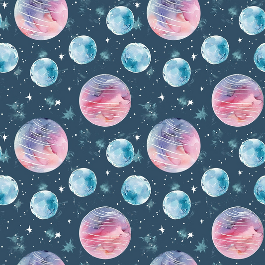 Solar System Pattern 4 Quilting Cotton Fabric