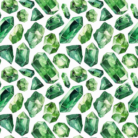 Emerald Gemstones Pattern 2 Quilting Cotton Fabric
