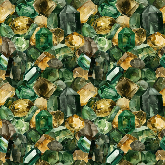 Emerald Gemstones Pattern 10 Quilting Cotton Fabric