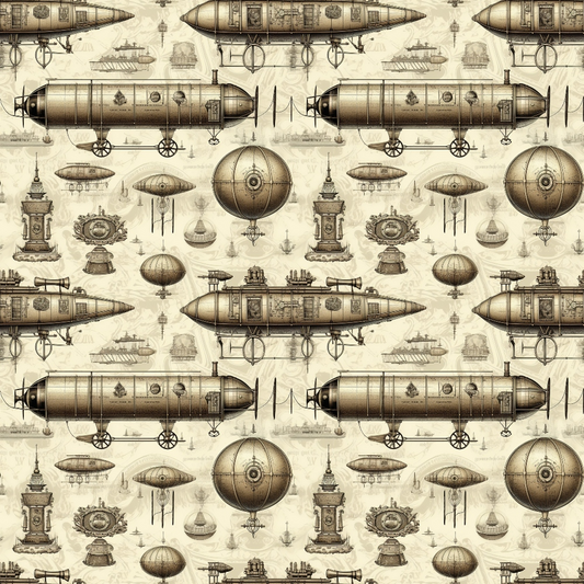 Goth Steampunk Pattern 3 Quilting Cotton Fabric