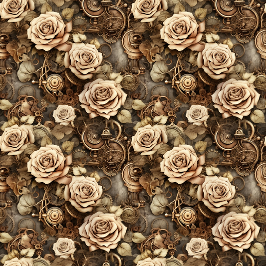 Goth Steampunk Pattern 4 Quilting Cotton Fabric
