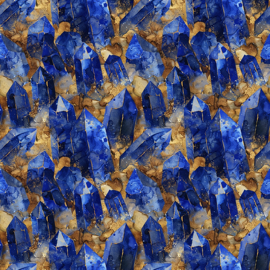 Lapis Lazuli Gemstones Pattern 5 Quilting Cotton Fabric