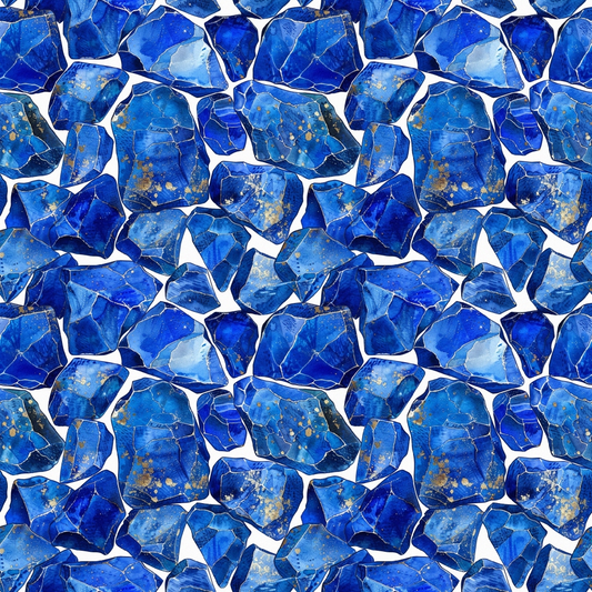 Lapis Lazuli Gemstones Pattern 8 Quilting Cotton Fabric