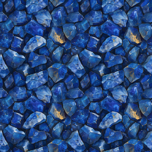 Lapis Lazuli Gemstones Pattern 10 Quilting Cotton Fabric