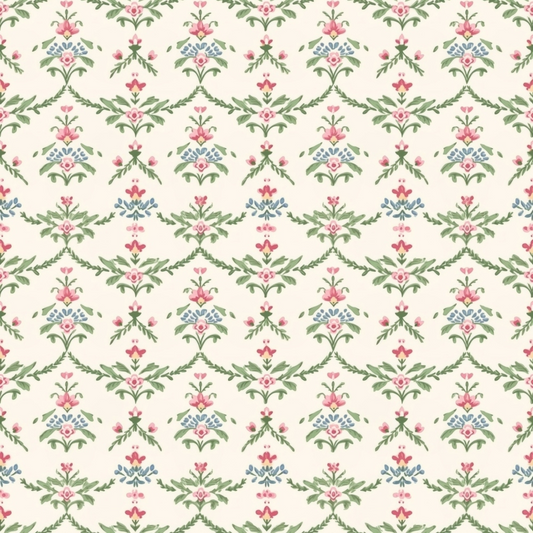 Floral Pink Cottage Gardens Pattern 3 Quilting Cotton Fabric