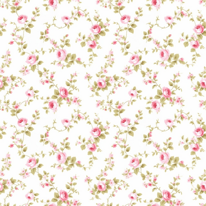 Floral Pink Cottage Gardens Pattern 6 Quilting Cotton Fabric