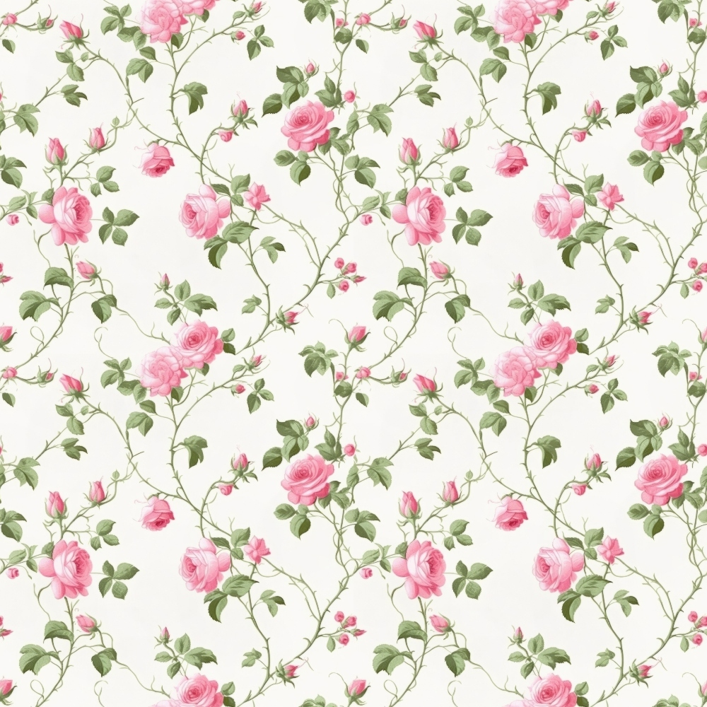 Floral Pink Cottage Gardens Pattern 9 Quilting Cotton Fabric