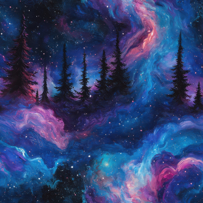 Aurora Starry Night Sky Pattern 7 Quilting Cotton Fabric