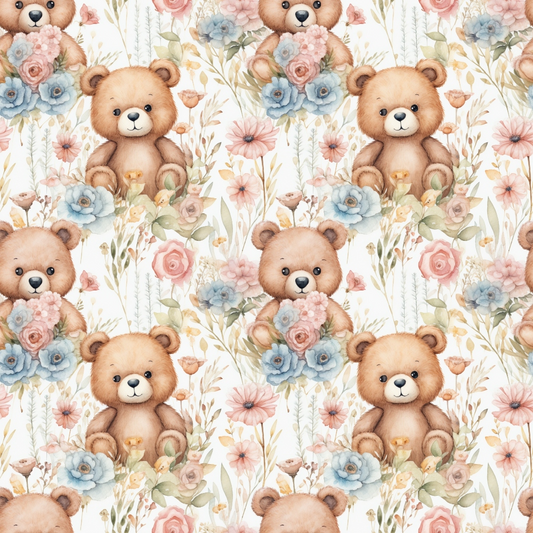Classic Teddy Bear Pattern 3 Quilting Cotton Fabric
