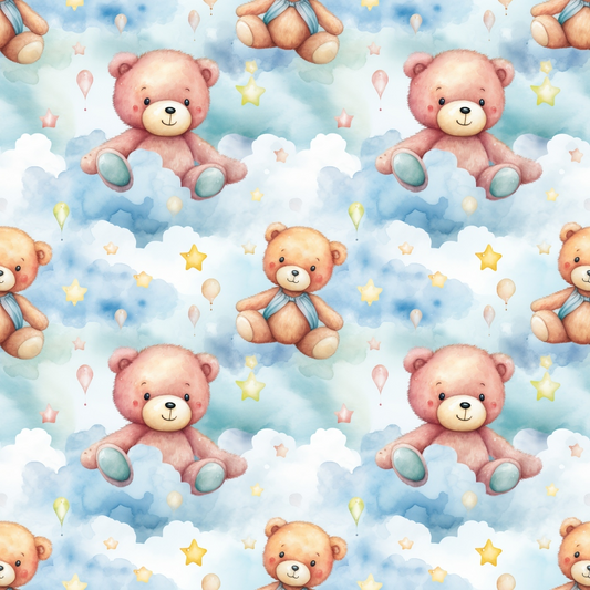 Classic Teddy Bear Pattern 6 Quilting Cotton Fabric