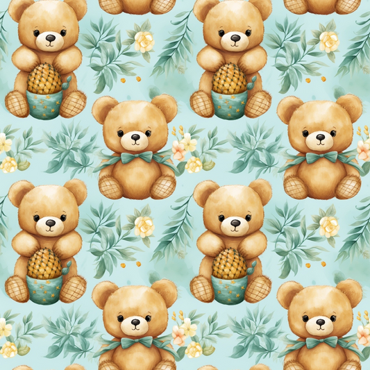 Classic Teddy Bear Pattern 10 Quilting Cotton Fabric