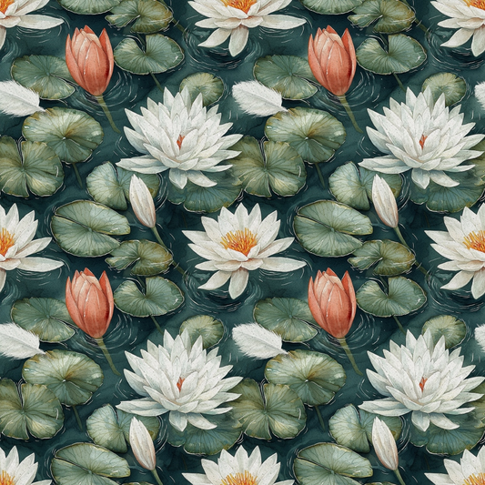 Swan in the Pond Pattern 5 Quilting Cotton Fabric