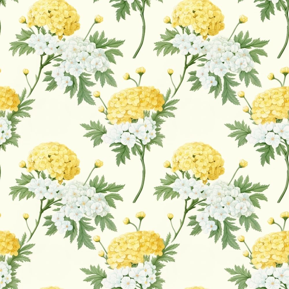 Floral Yellow Cottage Gardens Pattern 3 Quilting Cotton Fabric