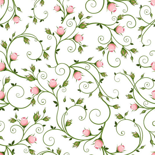 Rosebud Vines Quilting Cotton Fabric