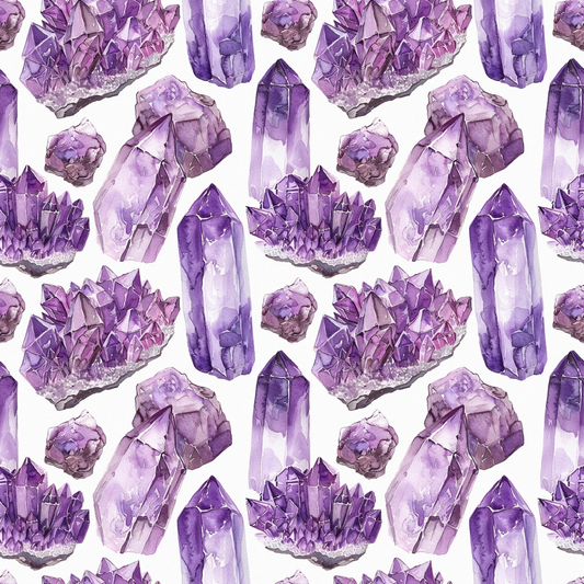 Amethyst Gemstones Pattern 1 Quilting Cotton Fabric