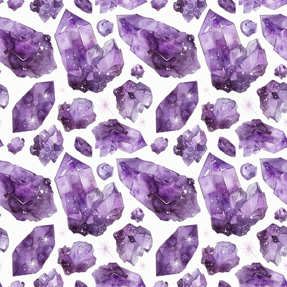 Amethyst Gemstones Pattern 10 Quilting Cotton Fabric