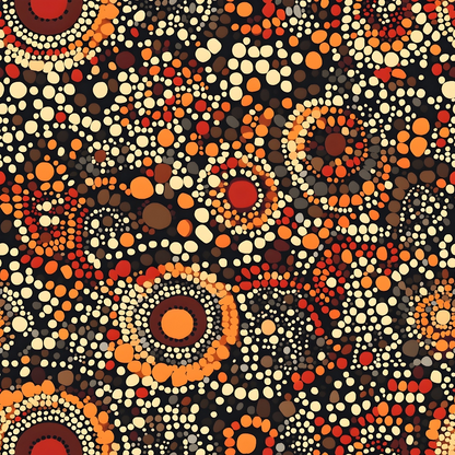 Aboriginal Circles and Dots Pattern 4 Quilting Cotton Fabric