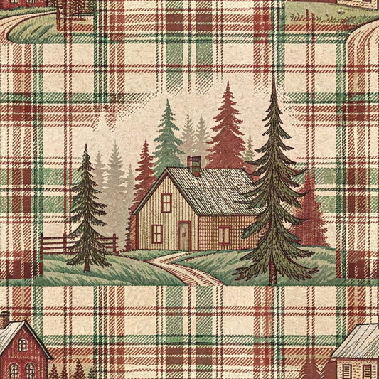 Rustic Country Farmhouse Plaid Pattern 9 Quilting Cotton Fabric