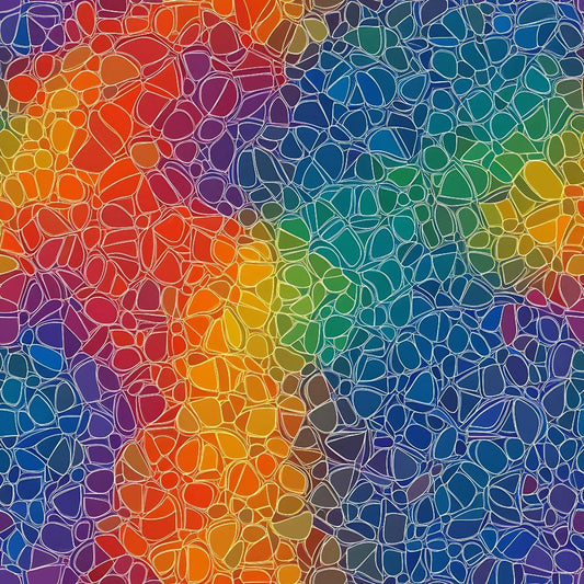 Rainbow Mandala Pattern 19 Quilting Cotton Fabric