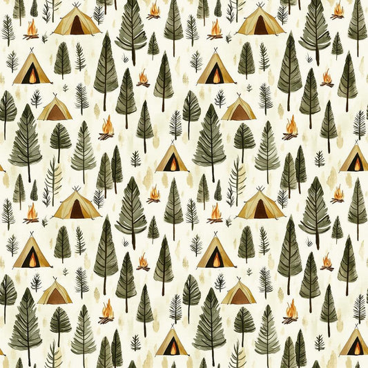 Camping in the Forest Pattern 3 Quilting Cotton Fabric
