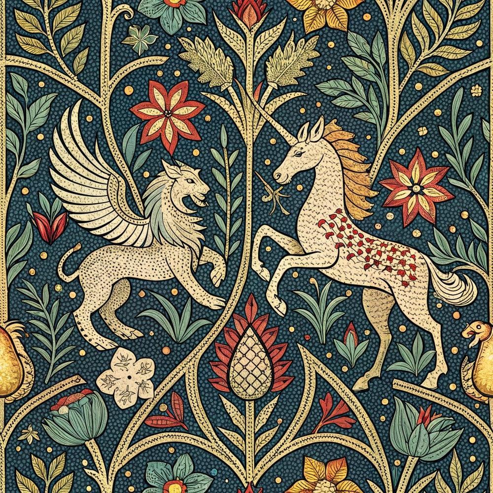 Medieval Tapestry Pattern 2 Quilting Cotton Fabric