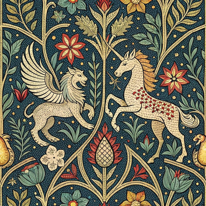 Medieval Tapestry Pattern 2 Quilting Cotton Fabric