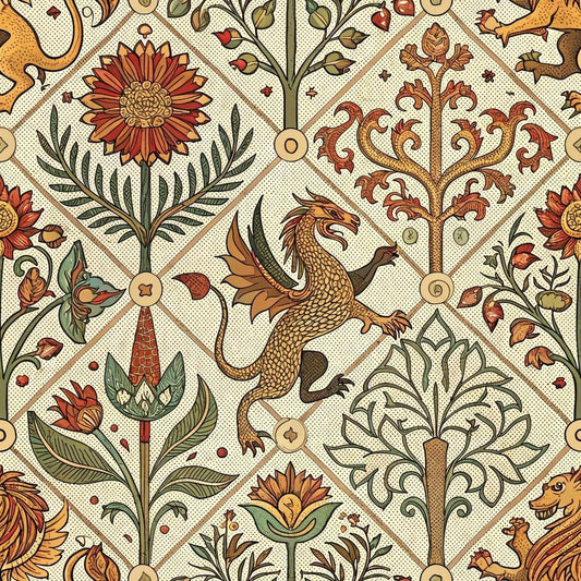 Medieval Tapestry Pattern 7 Quilting Cotton Fabric