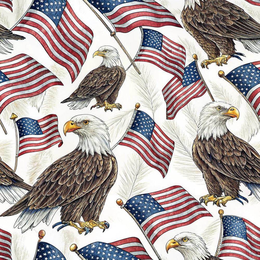 Bald Eagle Patriotic Pattern 9 Quilting Cotton Fabric