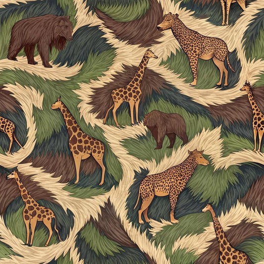 Animal Fur Camo Pattern 2 Quilting Cotton Fabric