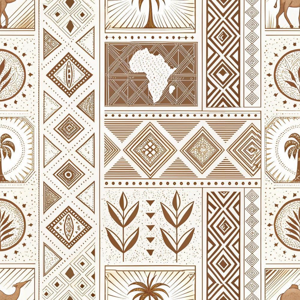 African Mud Cloth Line Art Pattern 2 Quilting Cotton Fabric