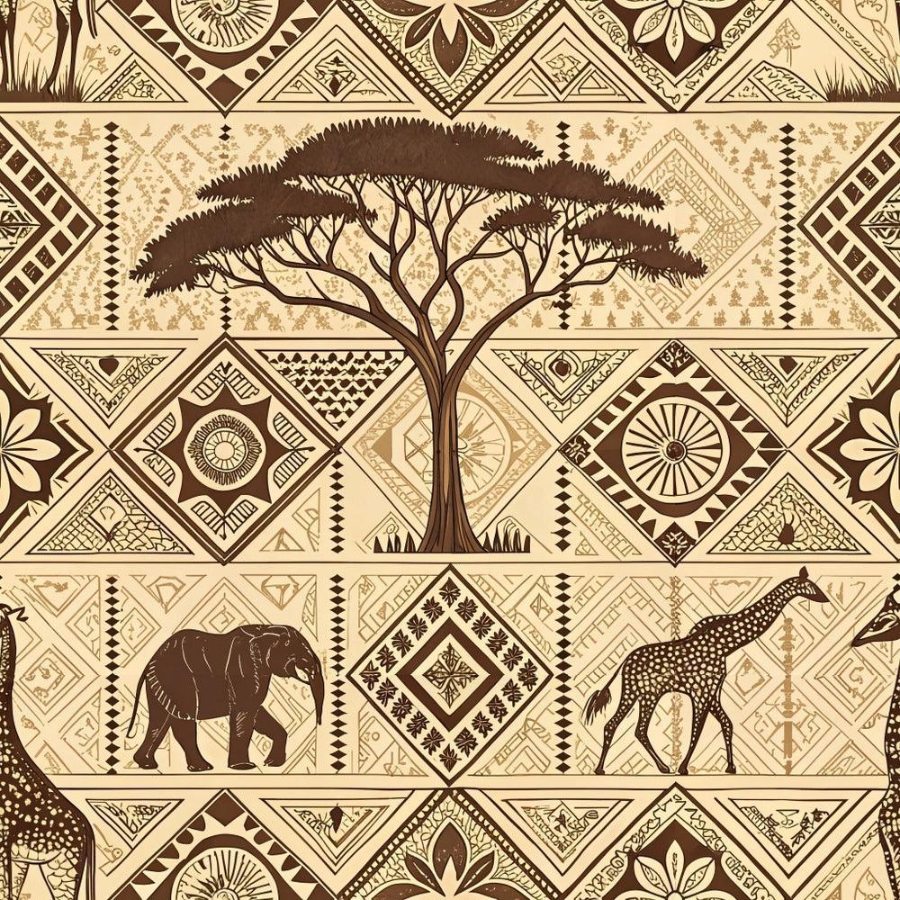 African Mud Cloth Line Art Pattern 3 Quilting Cotton Fabric