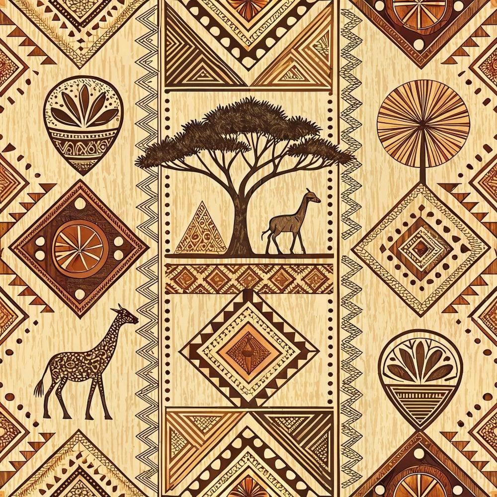 African Mud Cloth Line Art Pattern 4 Quilting Cotton Fabric