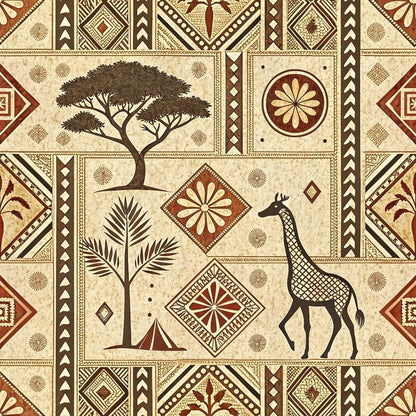 African Mud Cloth Line Art Pattern 7 Quilting Cotton Fabric