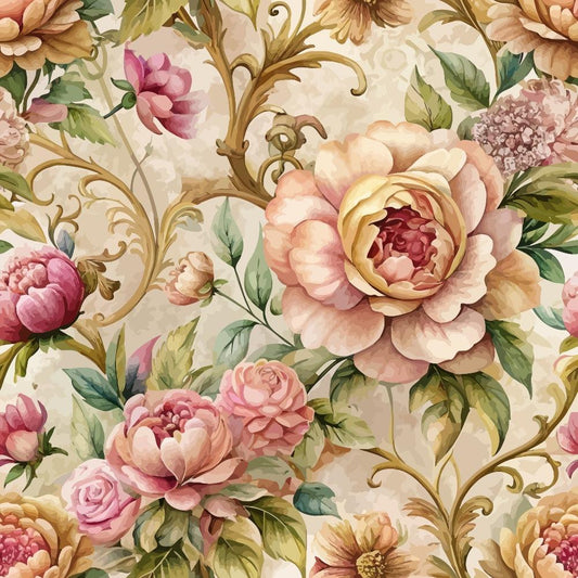 Baroque Florals Pattern 212 Quilting Cotton Fabric