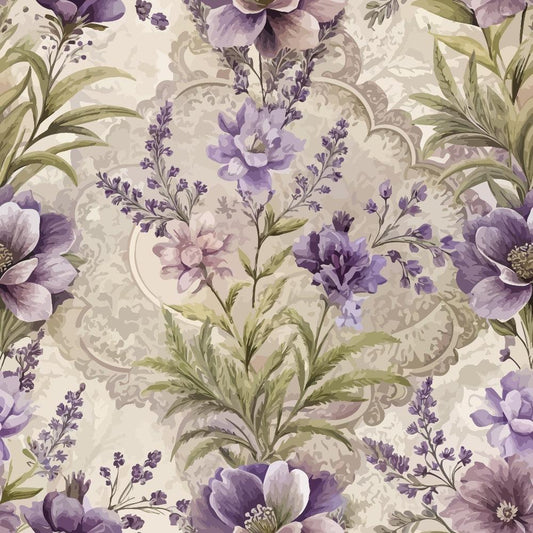 Baroque Florals Pattern 207 Quilting Cotton Fabric