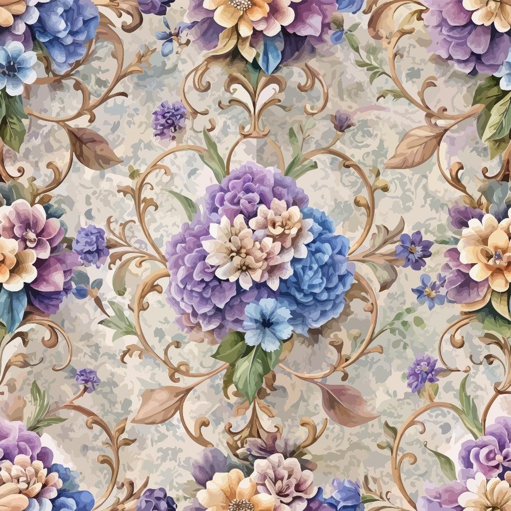 Baroque Florals Pattern 200 Quilting Cotton Fabric