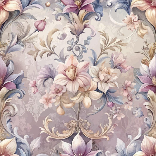 Baroque Florals Pattern 105 Quilting Cotton Fabric