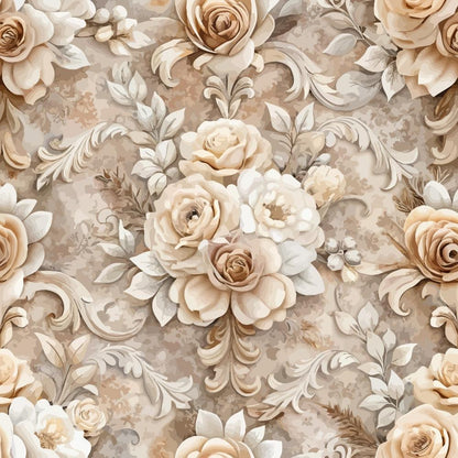 Baroque Florals Pattern 165 Quilting Cotton Fabric