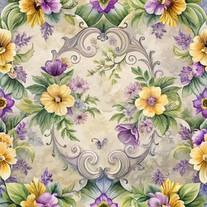 Baroque Florals Pattern 169 Quilting Cotton Fabric