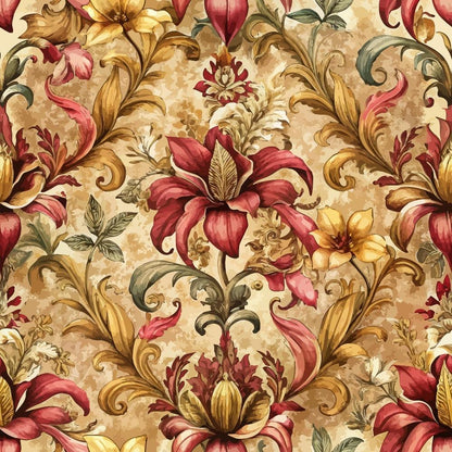 Baroque Florals Pattern 178 Quilting Cotton Fabric