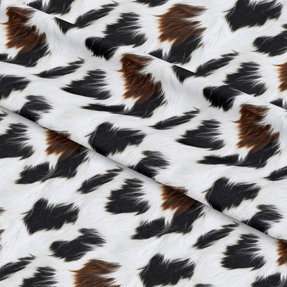 Bold Brown and White Cow Pattern 14 Quilting Cotton Fabric